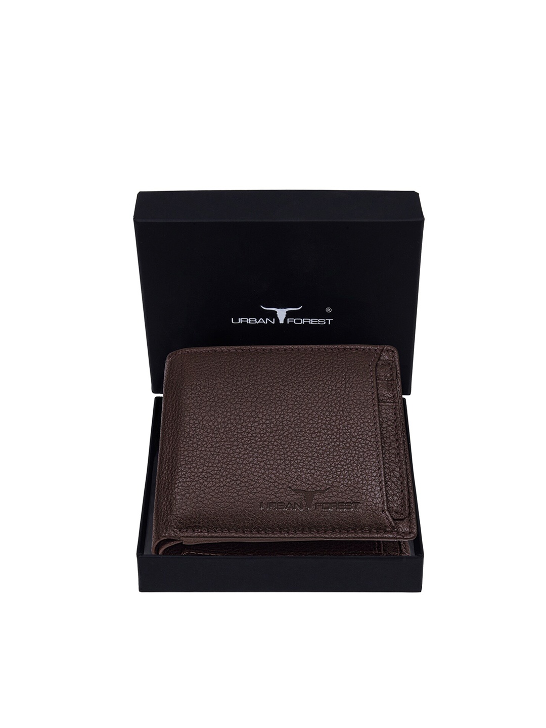 

URBAN FOREST Men Textured Leather Two Fold Wallet, Brown