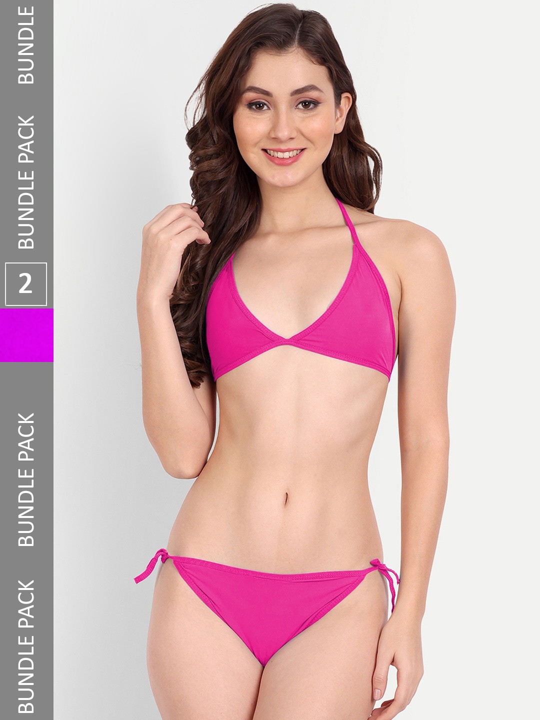 

FIMS Pack Of 2 Breathable Bikini Lingerie Set, Pink