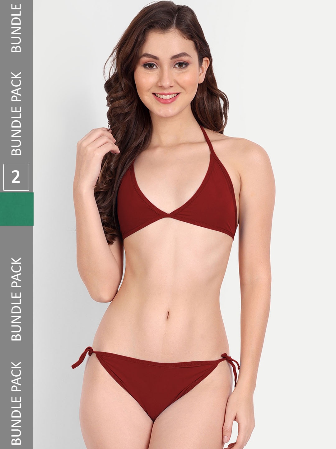 

FIMS Pack Of 2 Bikini Lingerie Set, Green