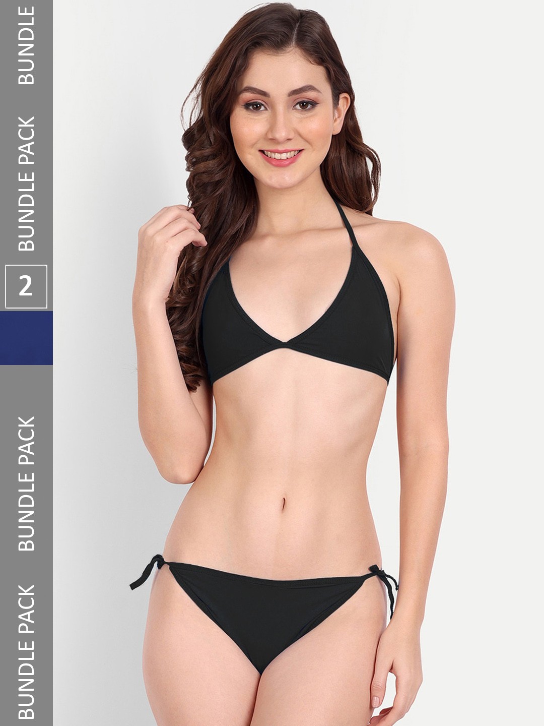 

FIMS Pack Of 2 Halter Neck Lingerie Set, Black