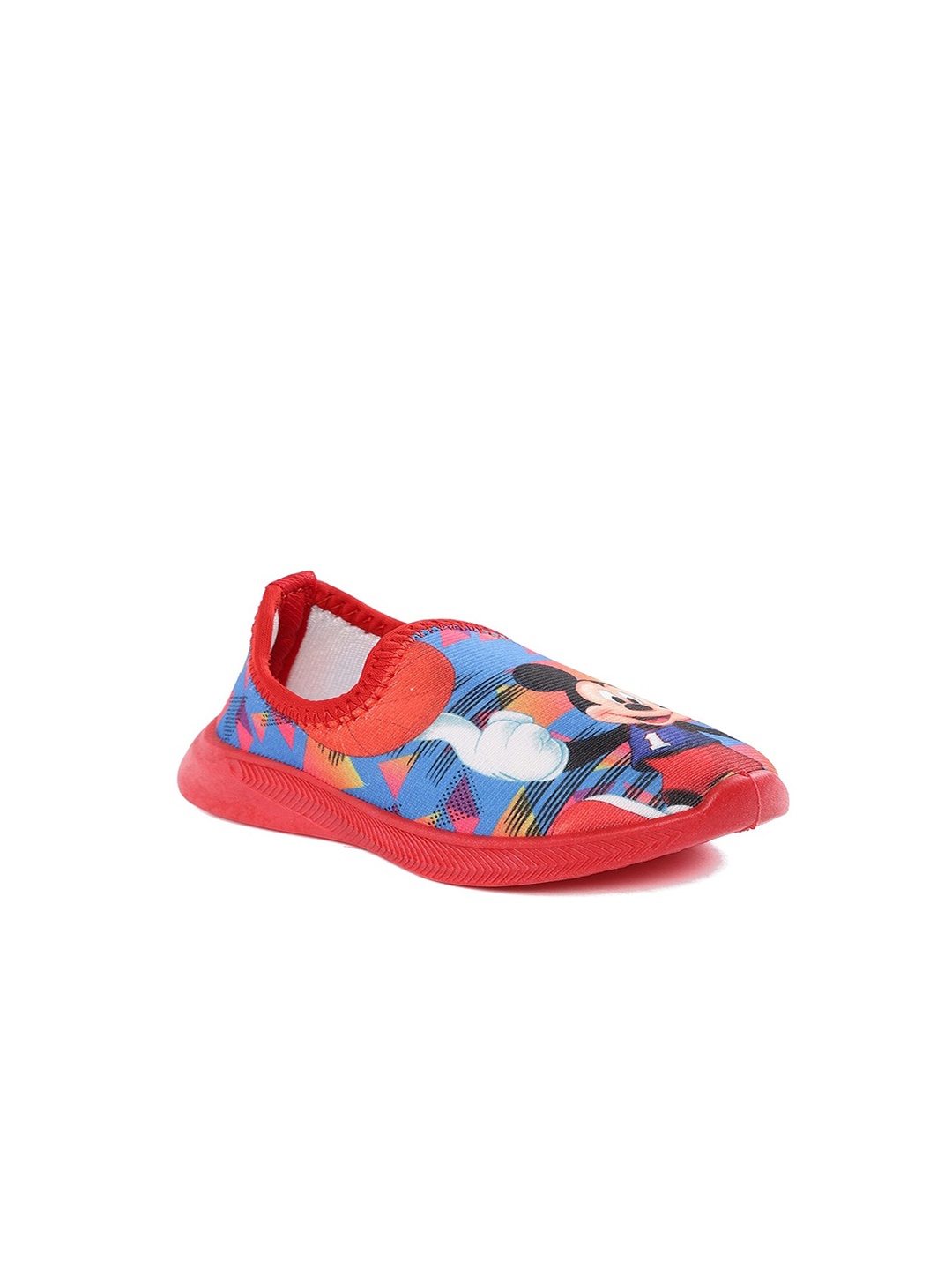 

toothless Boys Mickey Mouse Printed Slip-On Sneakers, Red