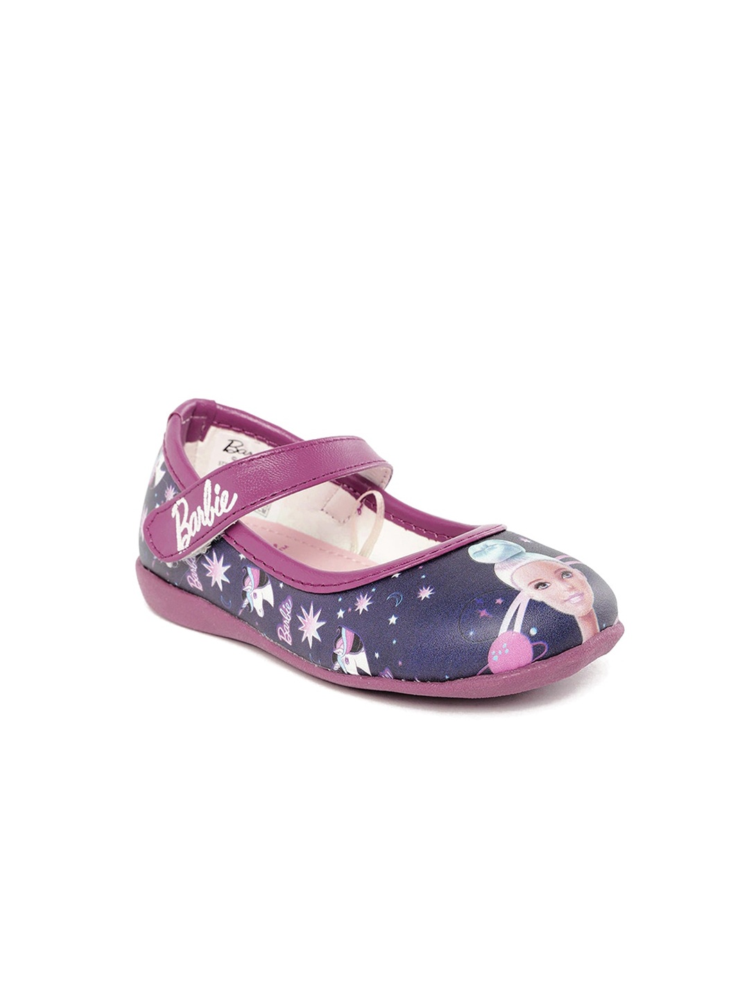 

toothless Girls Barbie Printed Ballerinas, Navy blue