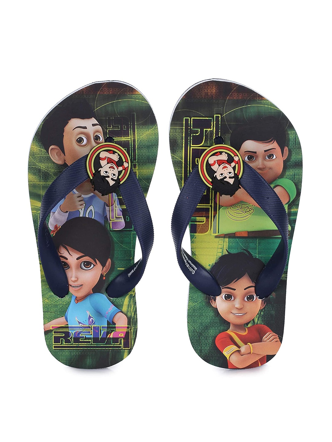 

toothless Boys Shiva Printed Rubber Thong Flip-Flops, Green