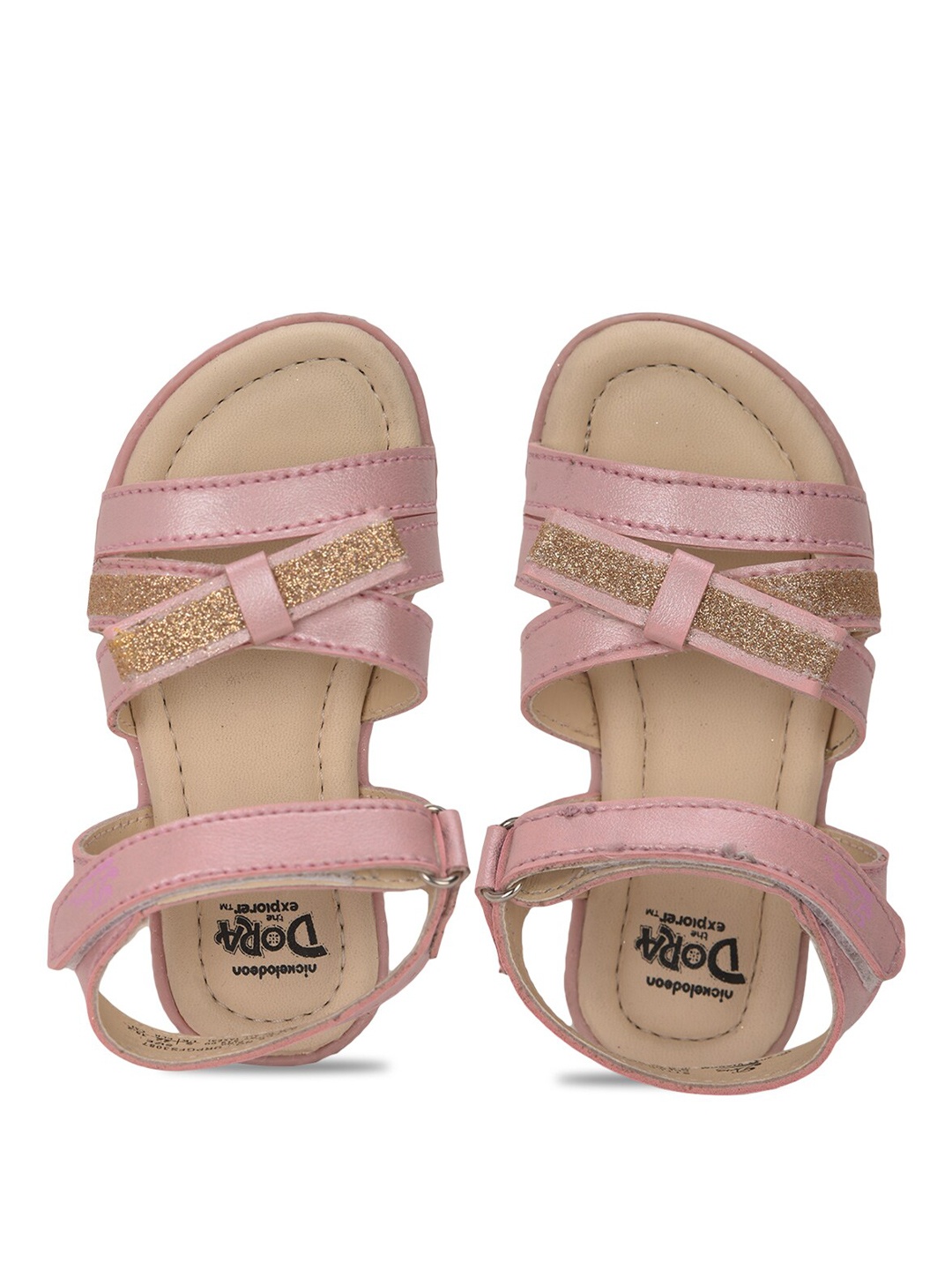 

toothless Girls Embellished Open Toe Flats, Pink