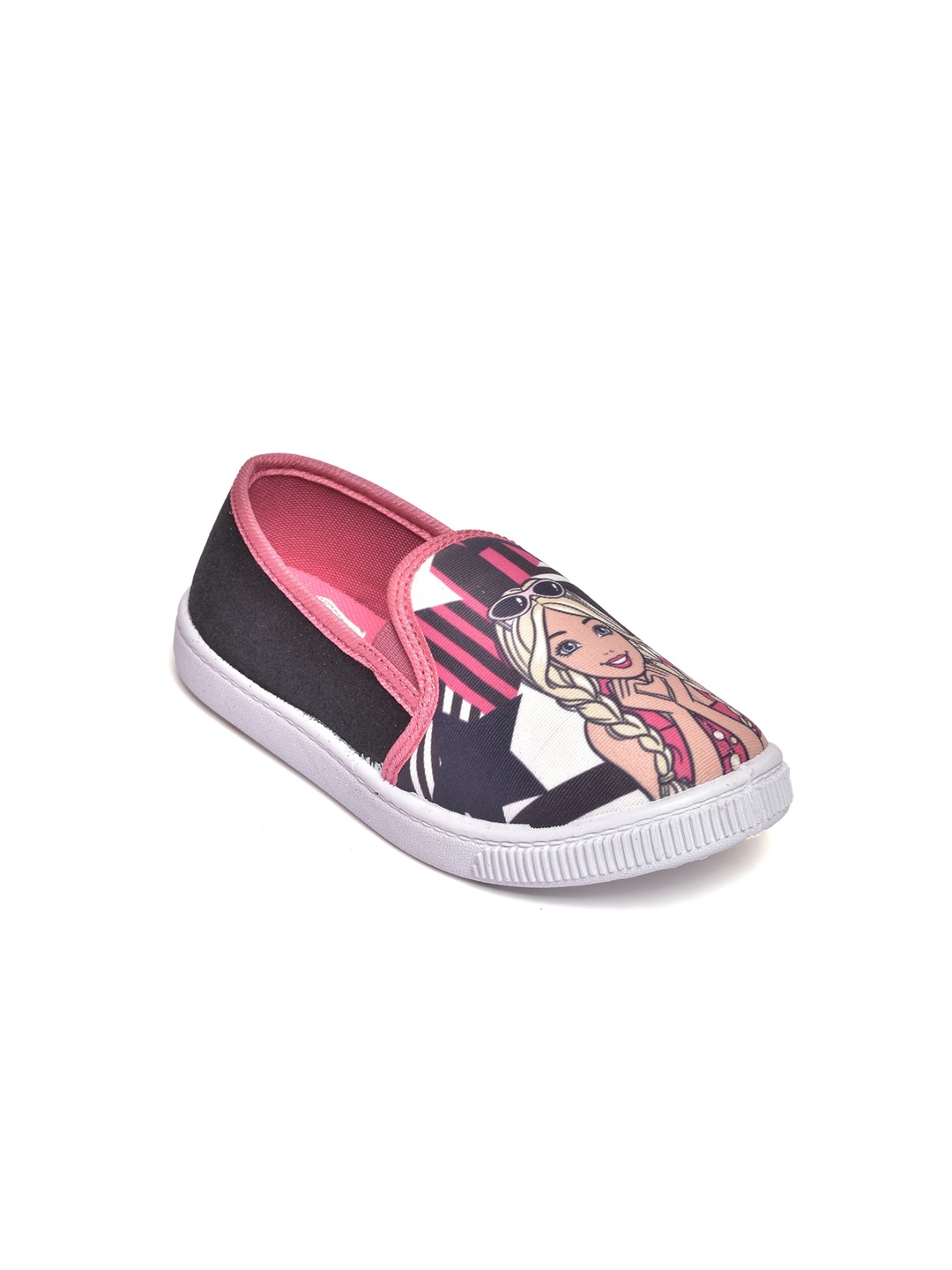 

toothless Girls Black Barbie Printed Comfort Insole Slip-On Sneakers
