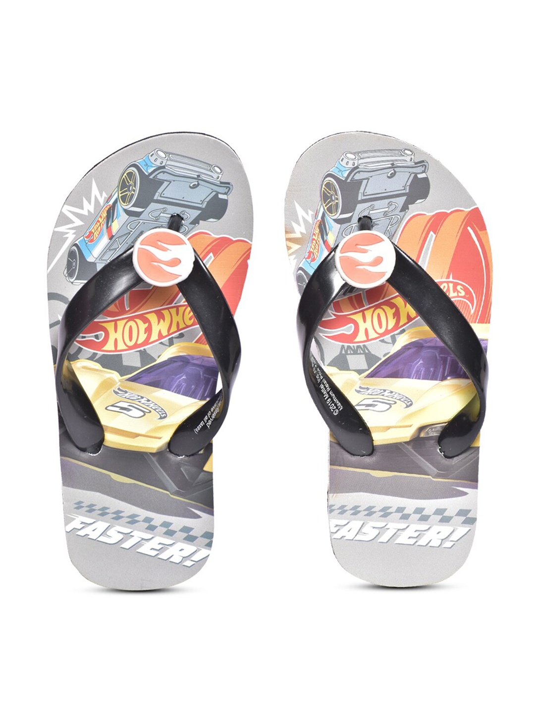 

toothless Girls Hot Wheels Printed Rubber Thong Flip-Flops, Black