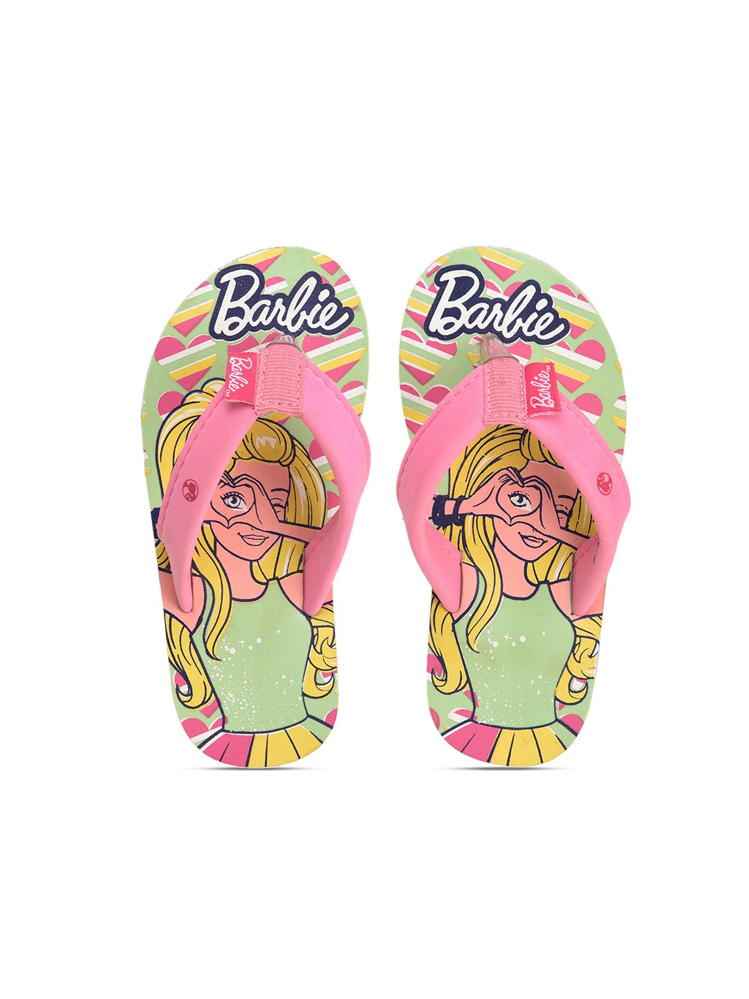 

toothless Girls Barbie Printed Rubber Thong Flip-Flops, Sea green