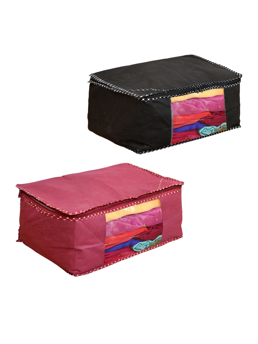 

Home Fresh Black & Magenta-Pink 2 Pieces Canvas Multi Utility Organisers