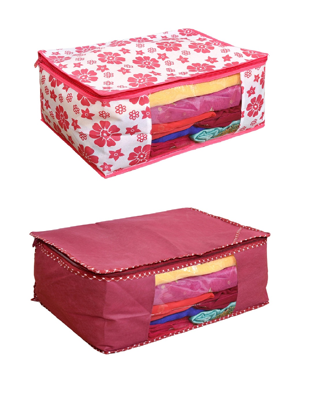 

Home Fresh Pink & Maroon 2 Pieces Printed Multi-Utility Organisers