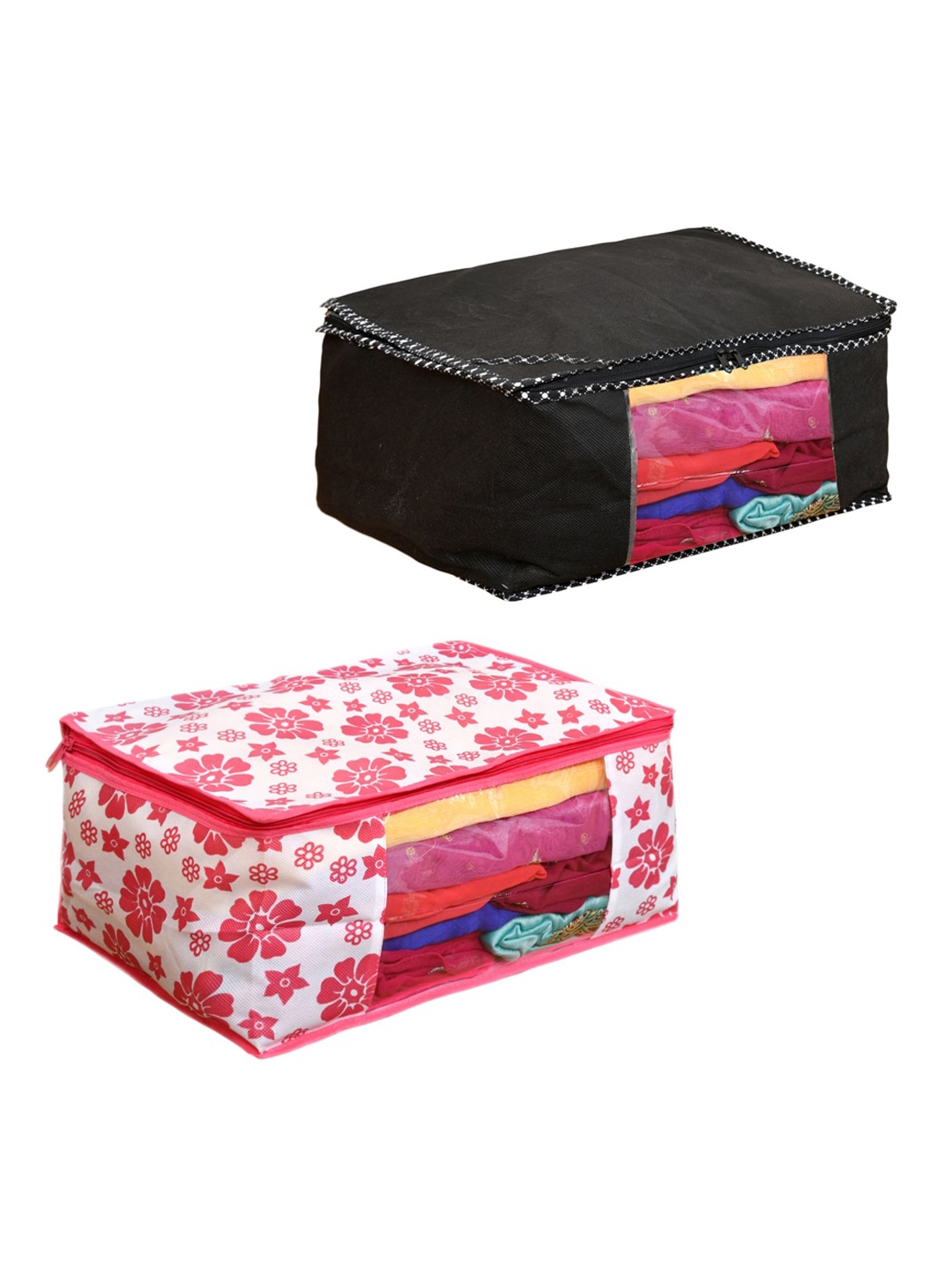 

Home Fresh Pink & Black 2 Pieces Printed Multi-Utility Organisers