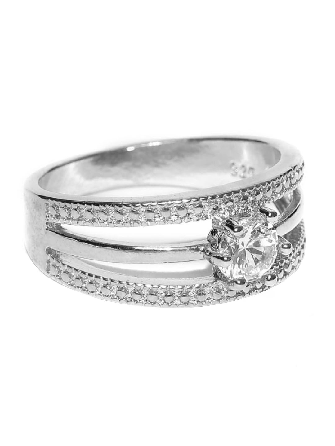 

OOMPH Cubic Zirconia Engagement Proposal Fashion Rings, Silver