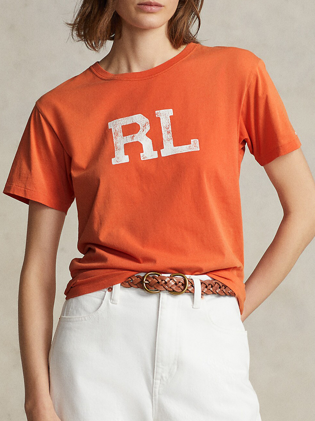 

Polo Ralph Lauren Typography Printed Pure Cotton T-Shirt, Orange