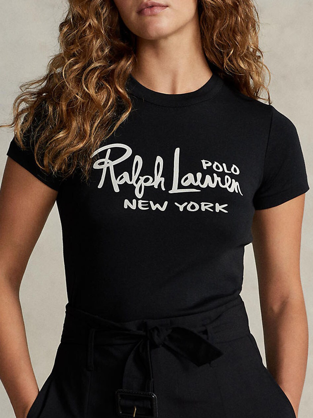 

Polo Ralph Lauren Brand Logo Printed Cotton T-Shirt, Black