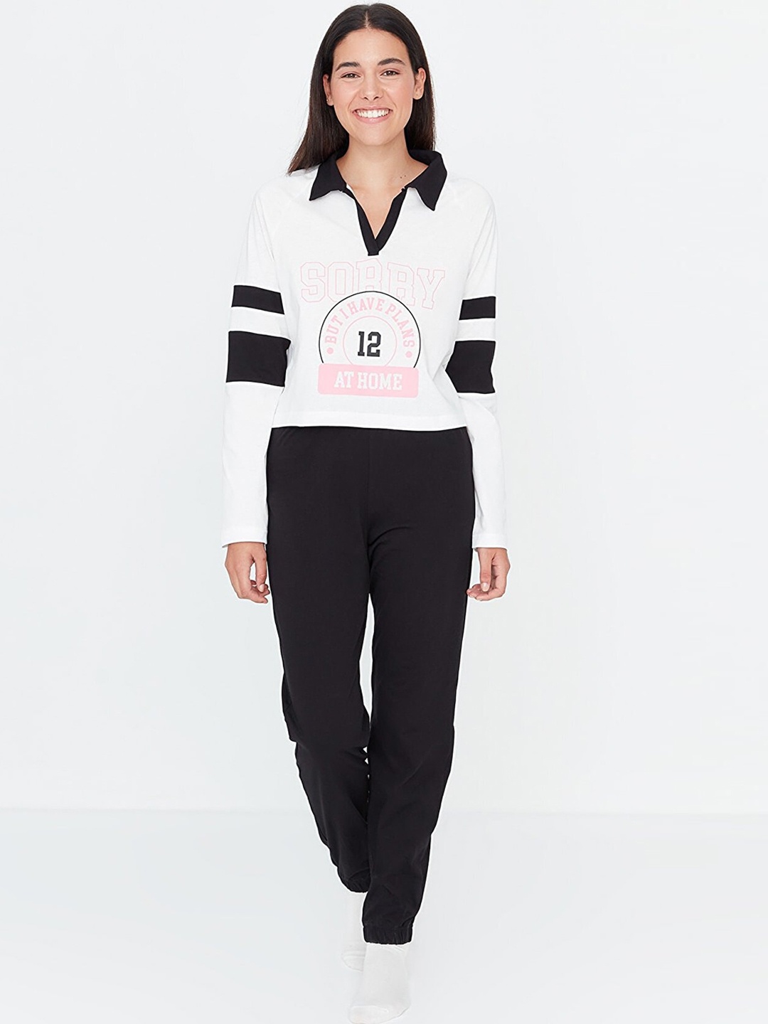

Trendyol Women Printed Cotton Tracksuits, White