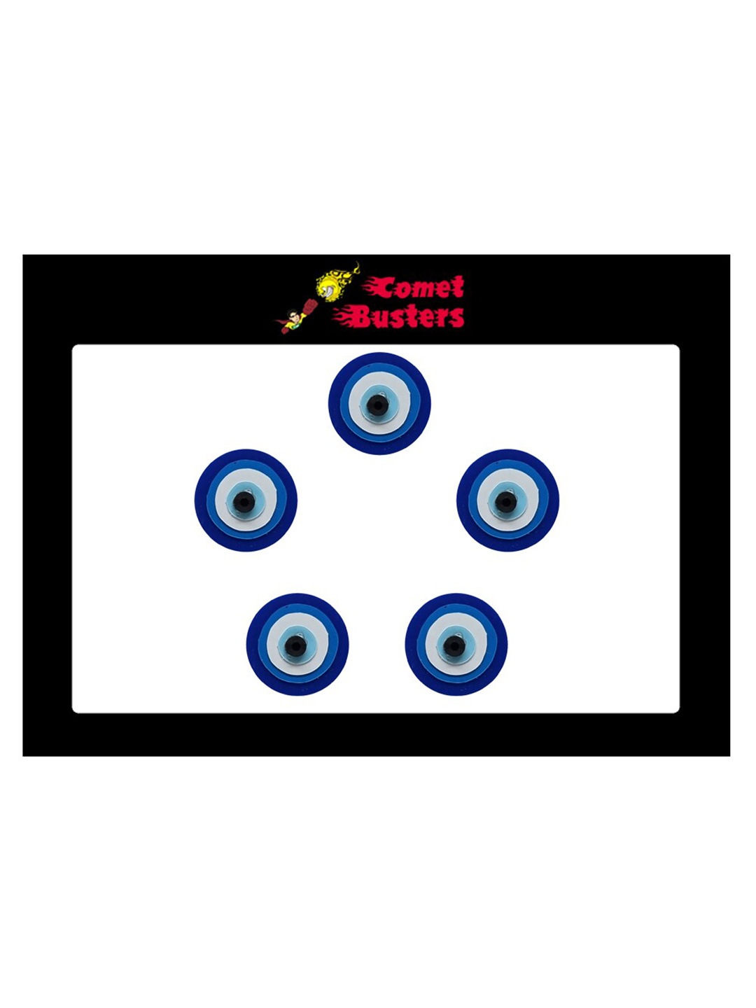 

Comet Busters Blue Colourblocked Handcrafted Designer Bindis - 5 Pcs