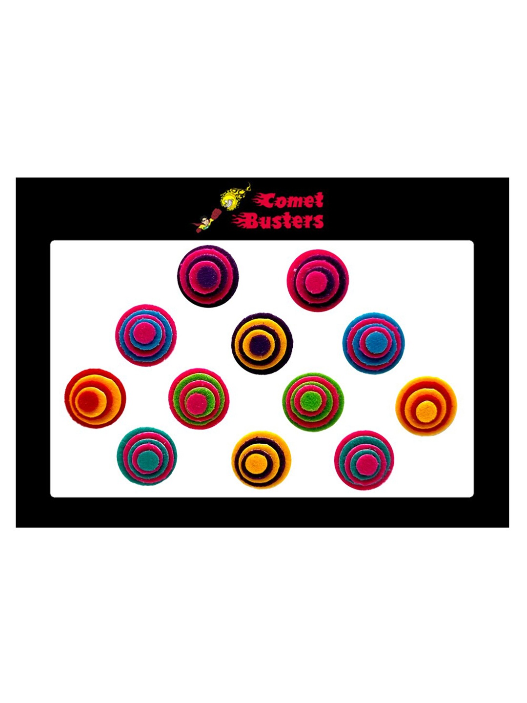 

Comet Busters 12 Pcs Designer Reusable Bindi, Pink