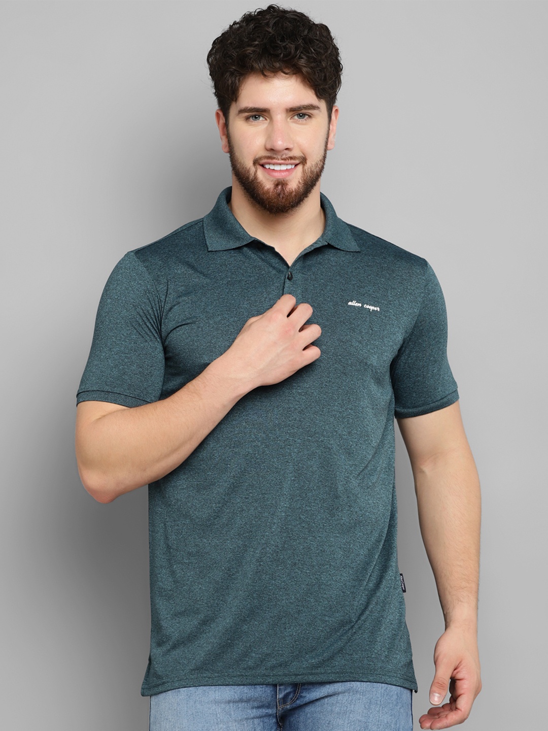 

Allen Cooper Polo Collar Dry Fit T-shirt, Teal