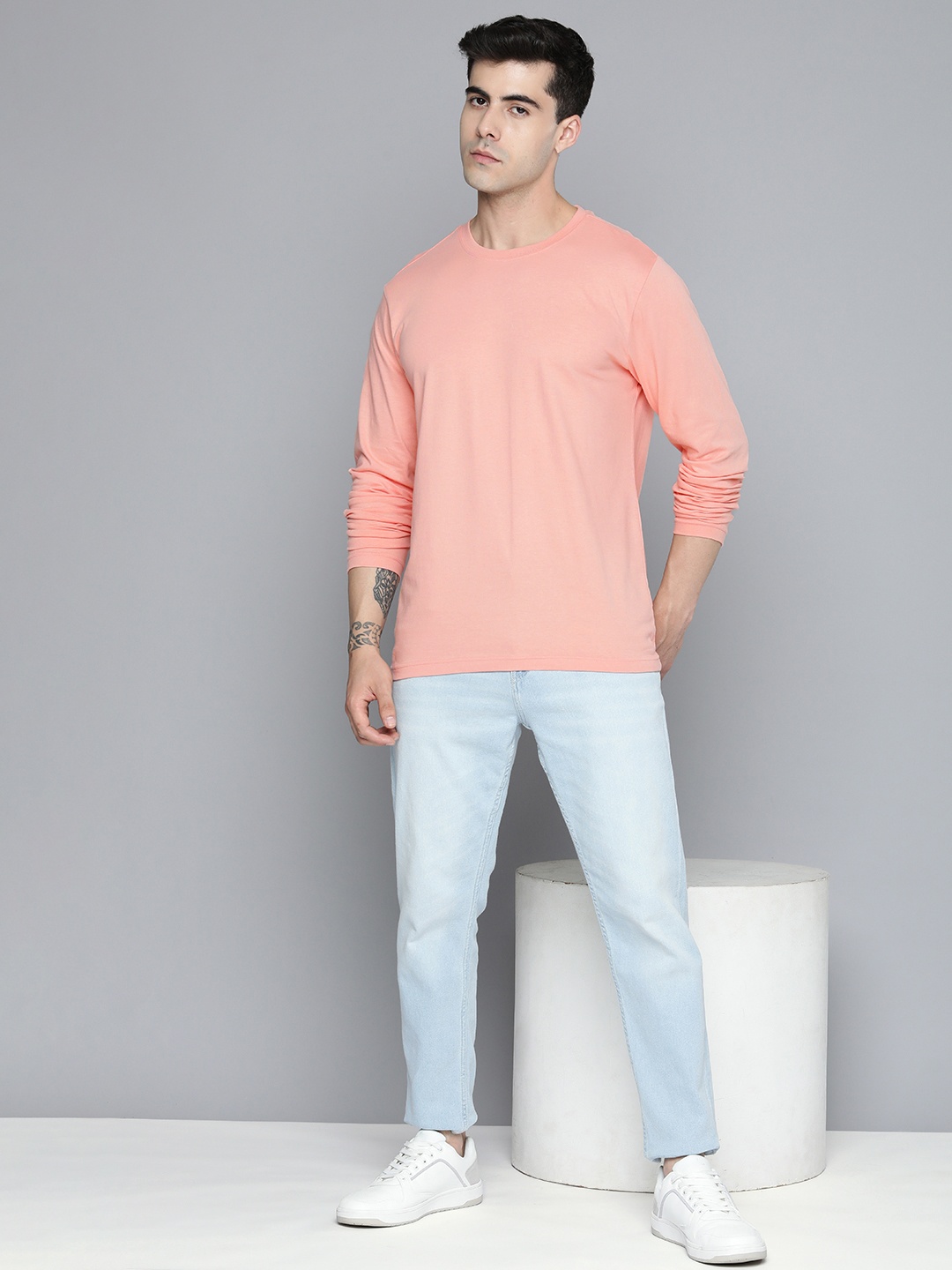 

ether Men Regular Fit T-shirt, Coral