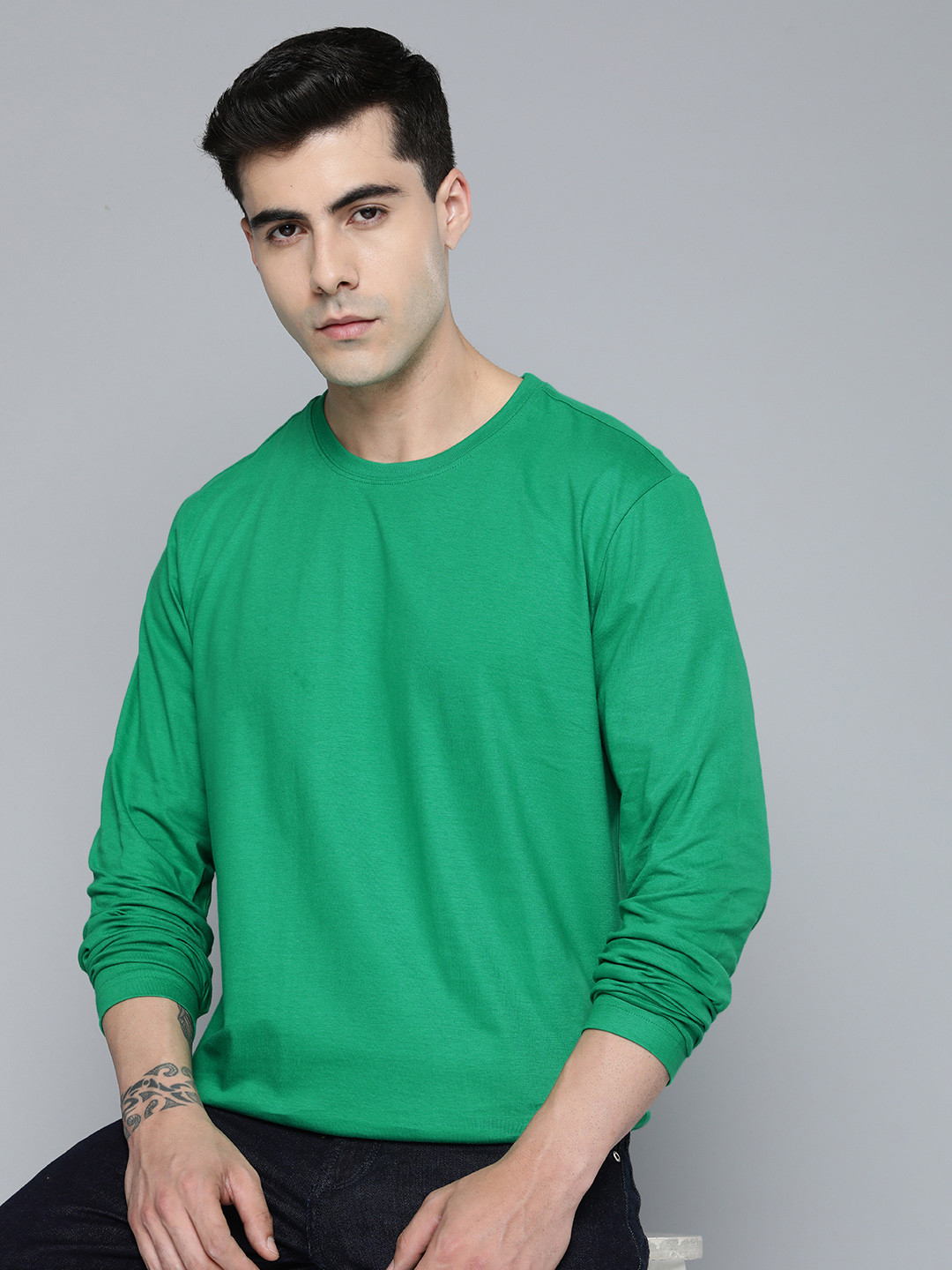 

ether Men Regular Fit T-shirt, Green