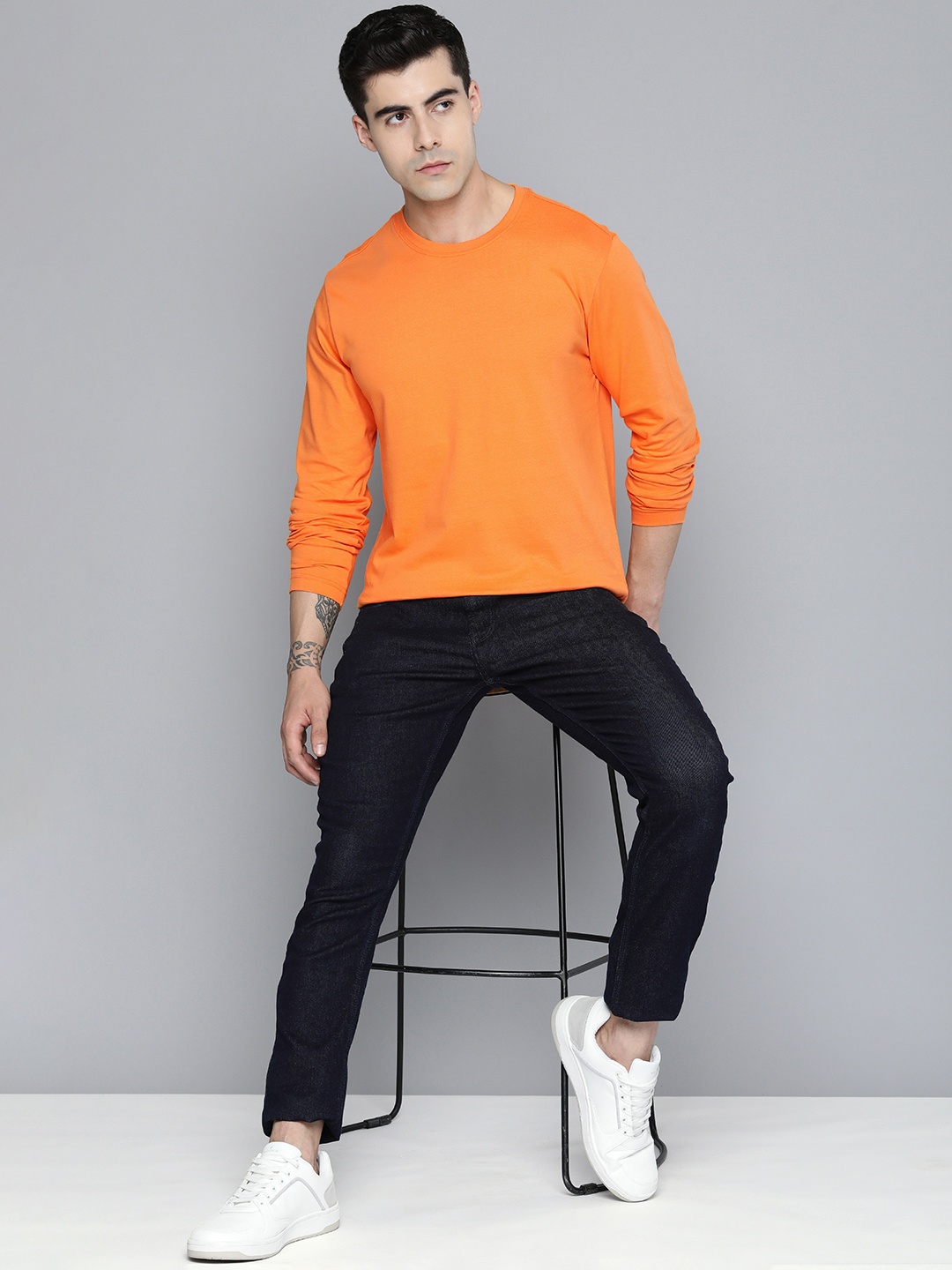 

ether Men Cotton T-shirt, Orange