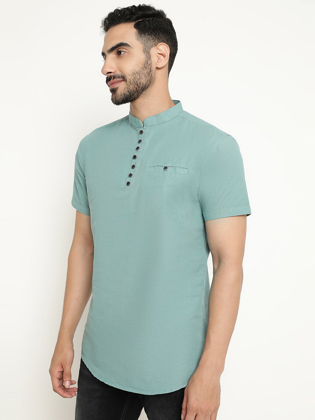 

METTLE Opaque Casual Shirt, Teal