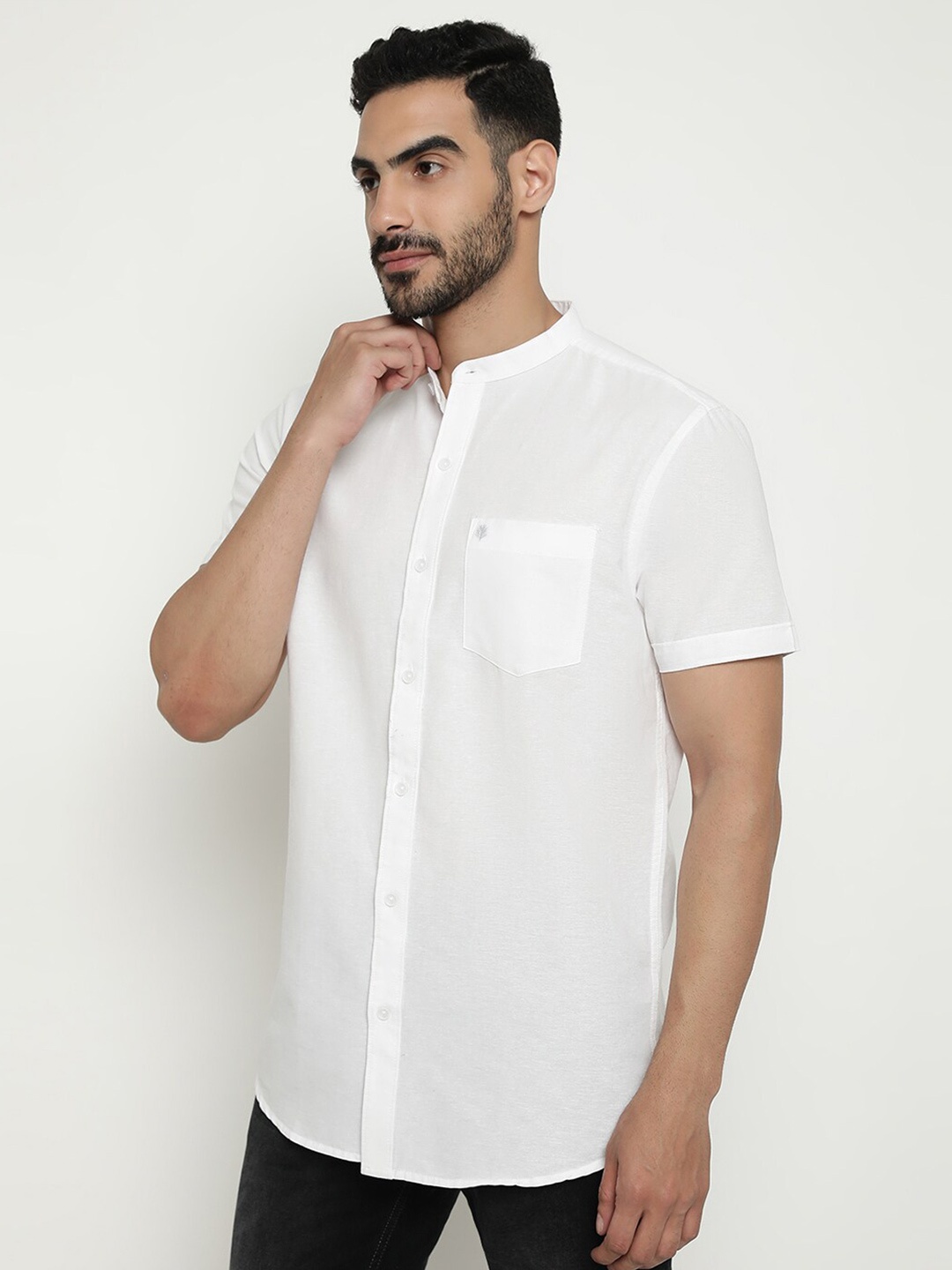 

METTLE Opaque Casual Shirt, White