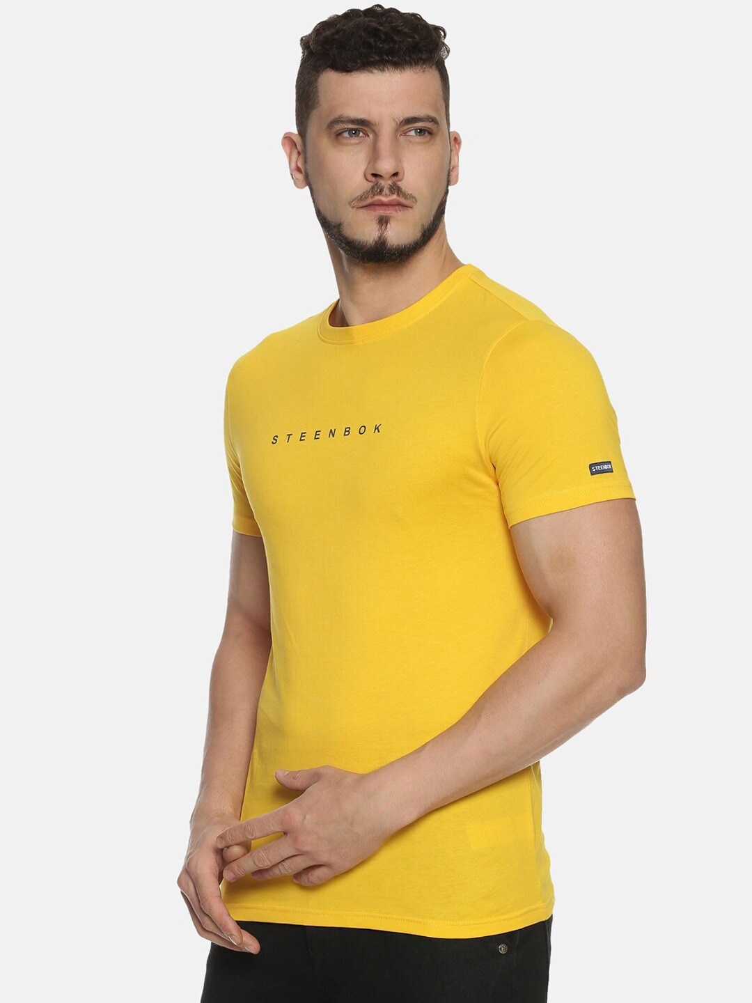 

Steenbok Typography Round Neck Pure Cotton T-shirt, Yellow