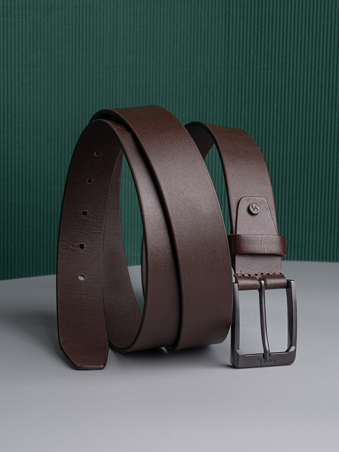 

One8 by Virat Kohli Men Genuine Leather Tang Closure Fashion Semi-Formal Belt, Brown