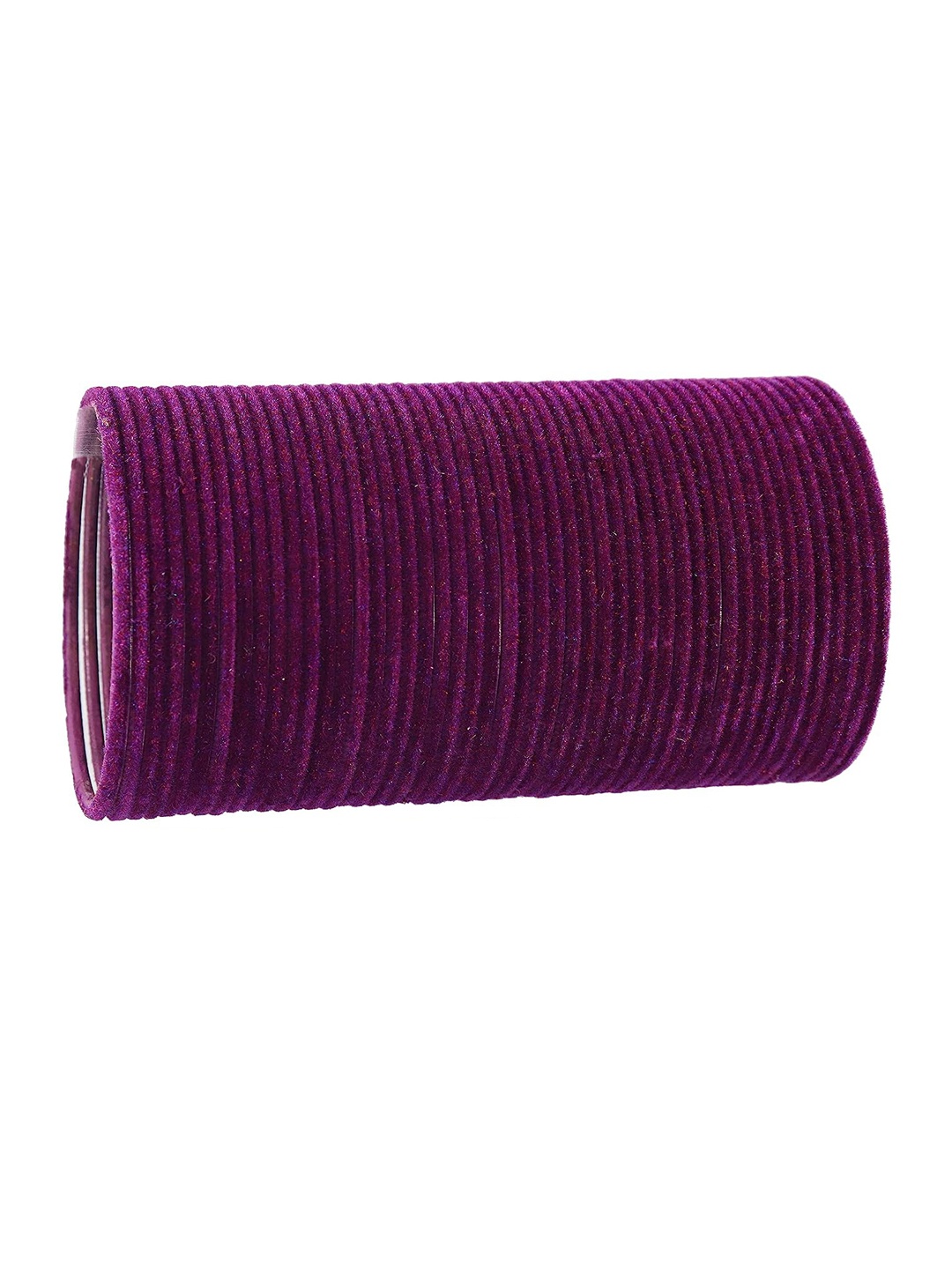 

NMII Set Of 48 Metal With Velvet Worked Glossy Finished Bangles, Purple