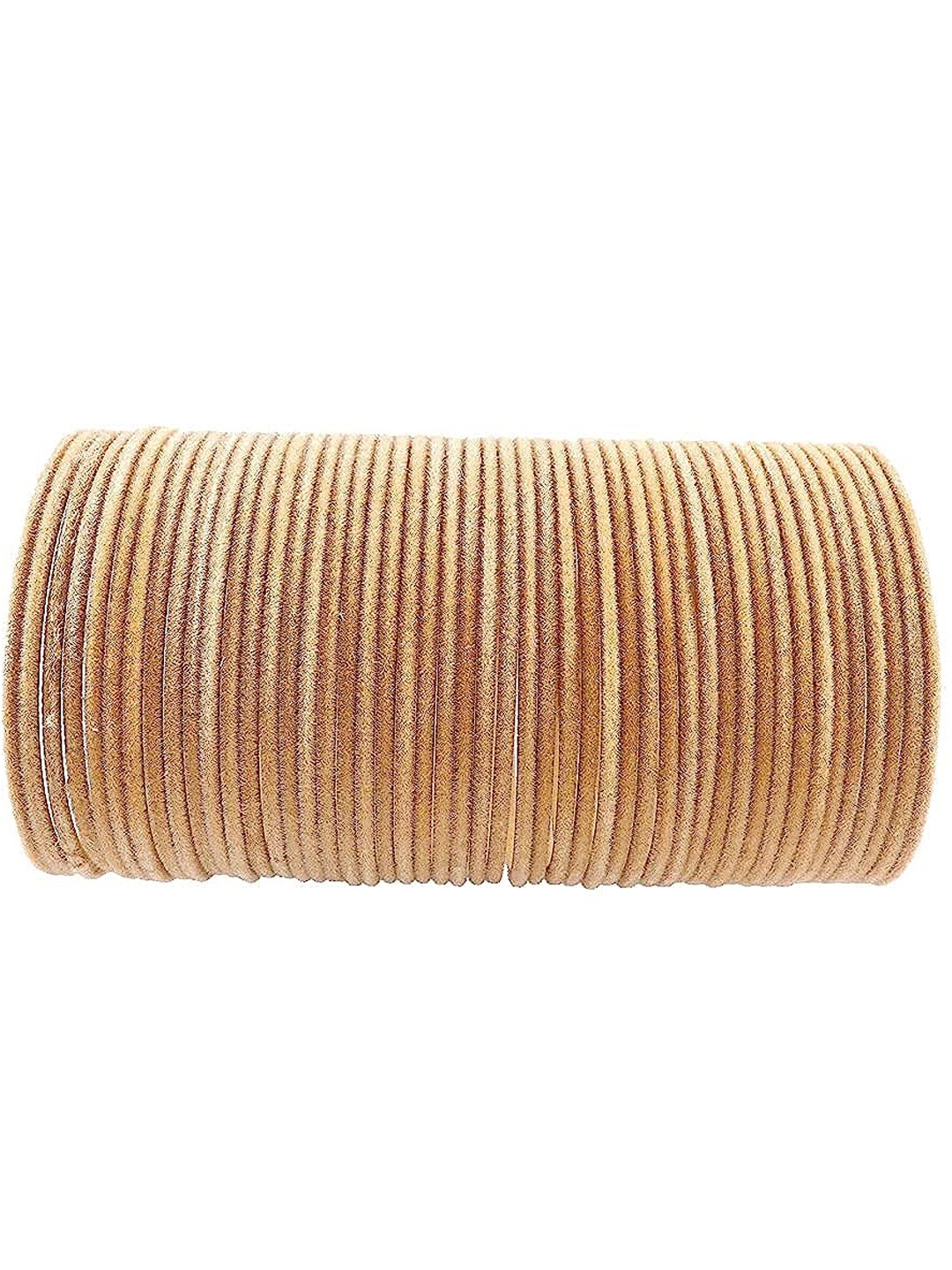 

NMII Set Of 48 Velvet Glossy Finished Metal Bangles, Peach