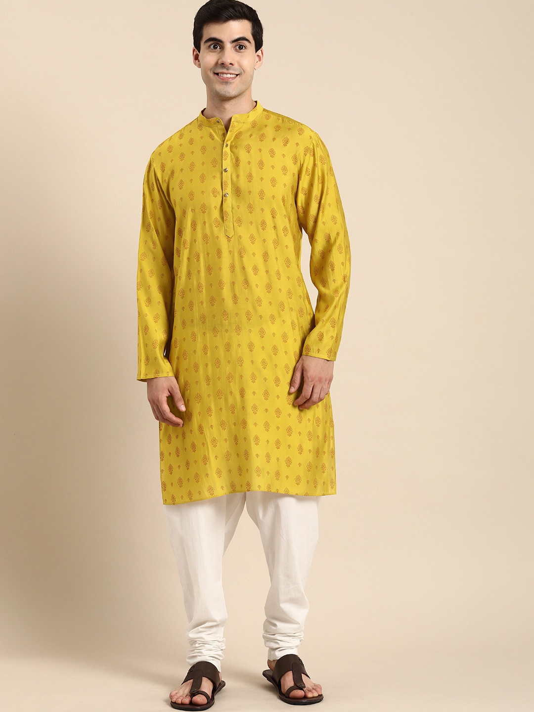 

Anouk Men Ethnic Motifs Kurta, Yellow