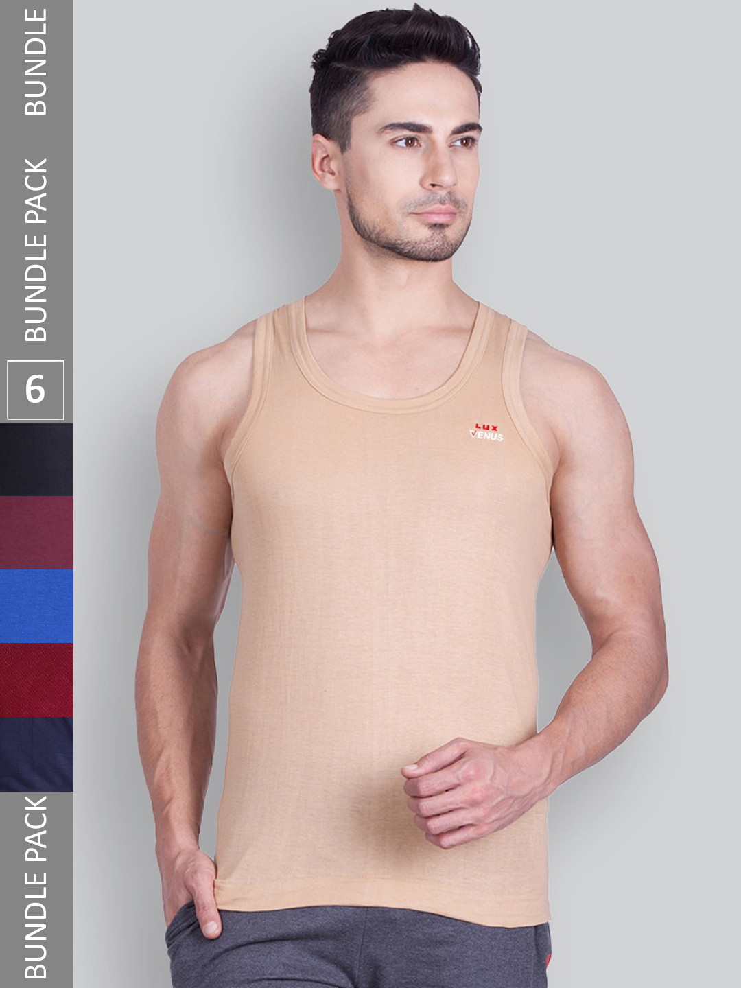 

LUX VENUS Pack Of 10 Assorted Pure Cotton Innerwear Vests