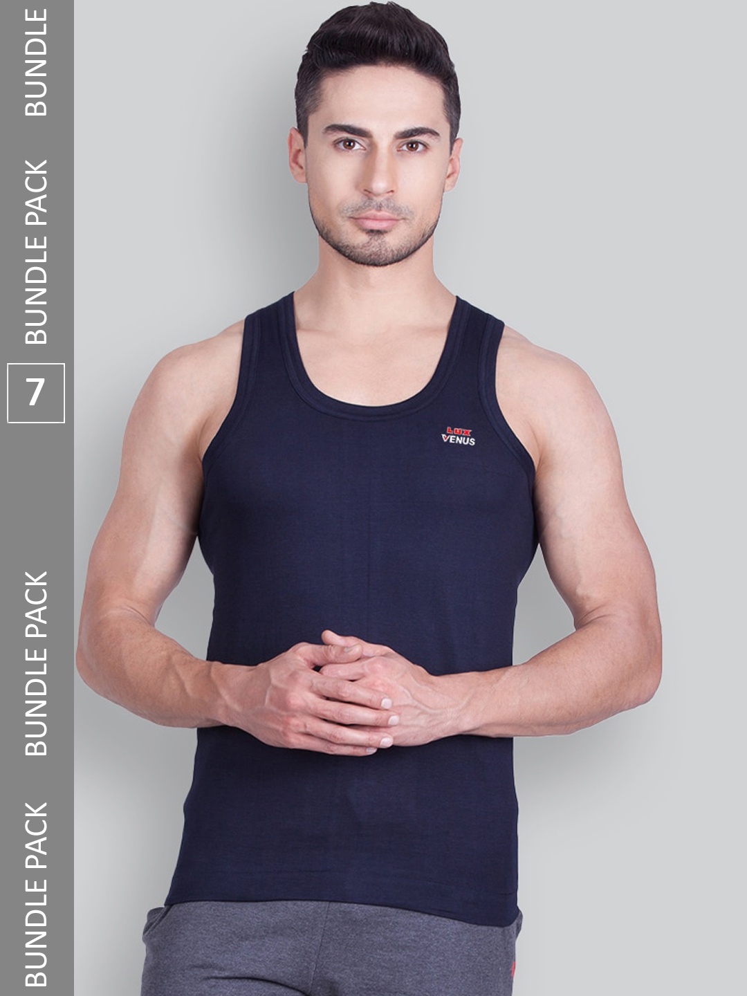 

LUX VENUS Pack Of 7 Assorted Pure Combed Cotton Basic Innerwear Vests