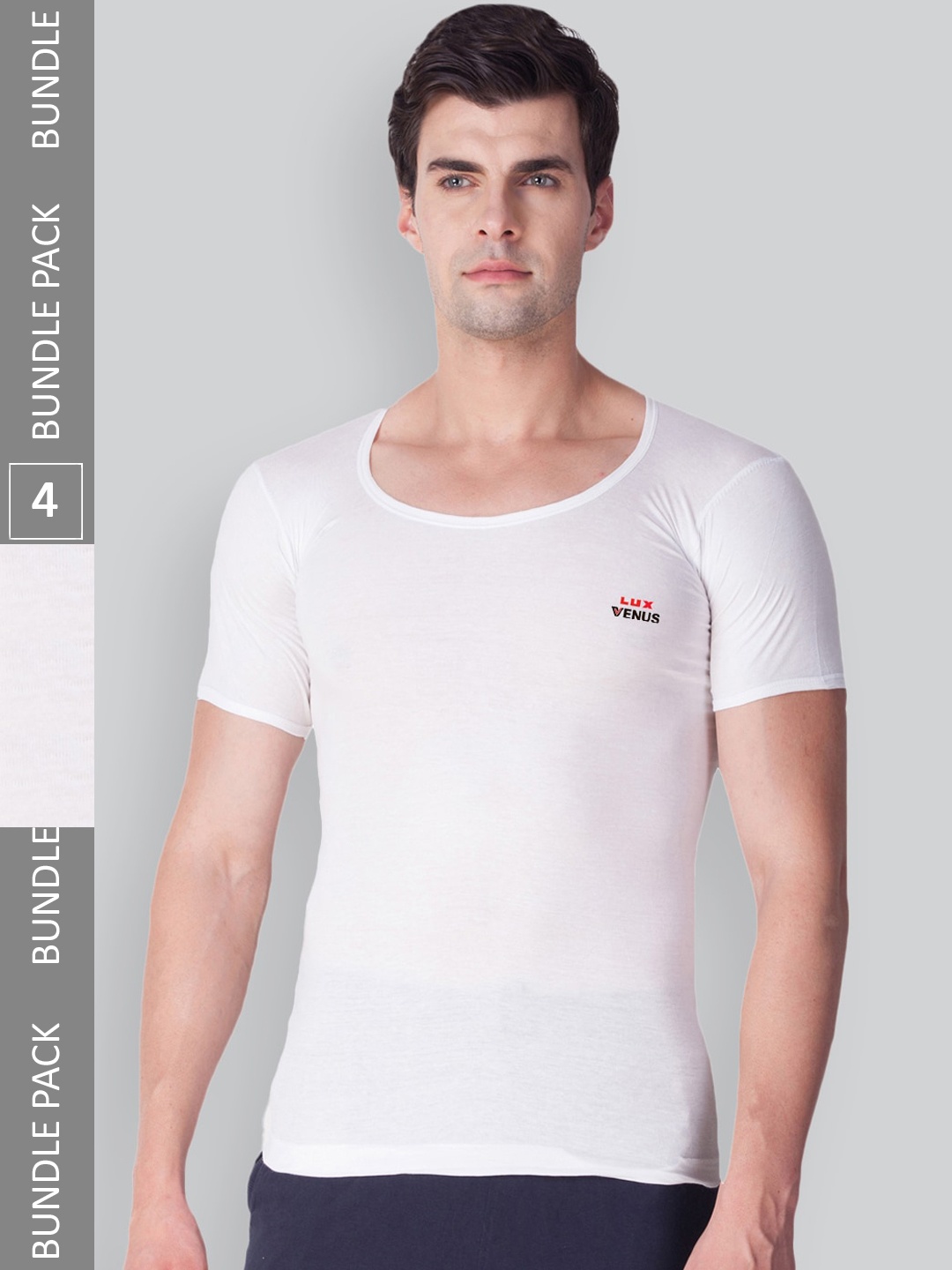 

LUX VENUS Pack Of 4 Pure Cotton Innerwear Vests, White