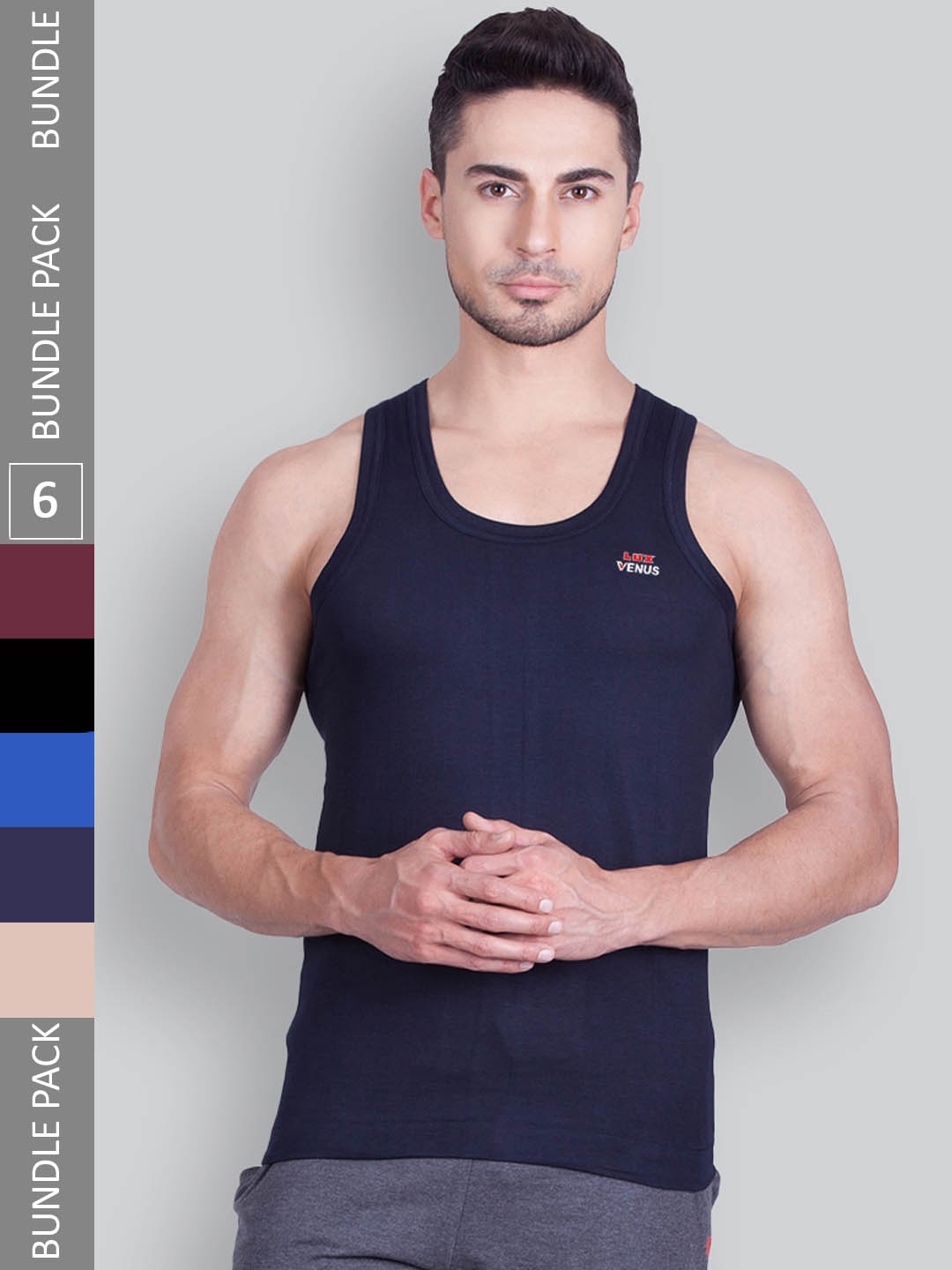 

LUX VENUS Pack of 6 Assorted Pure Cotton Innerwear Vests