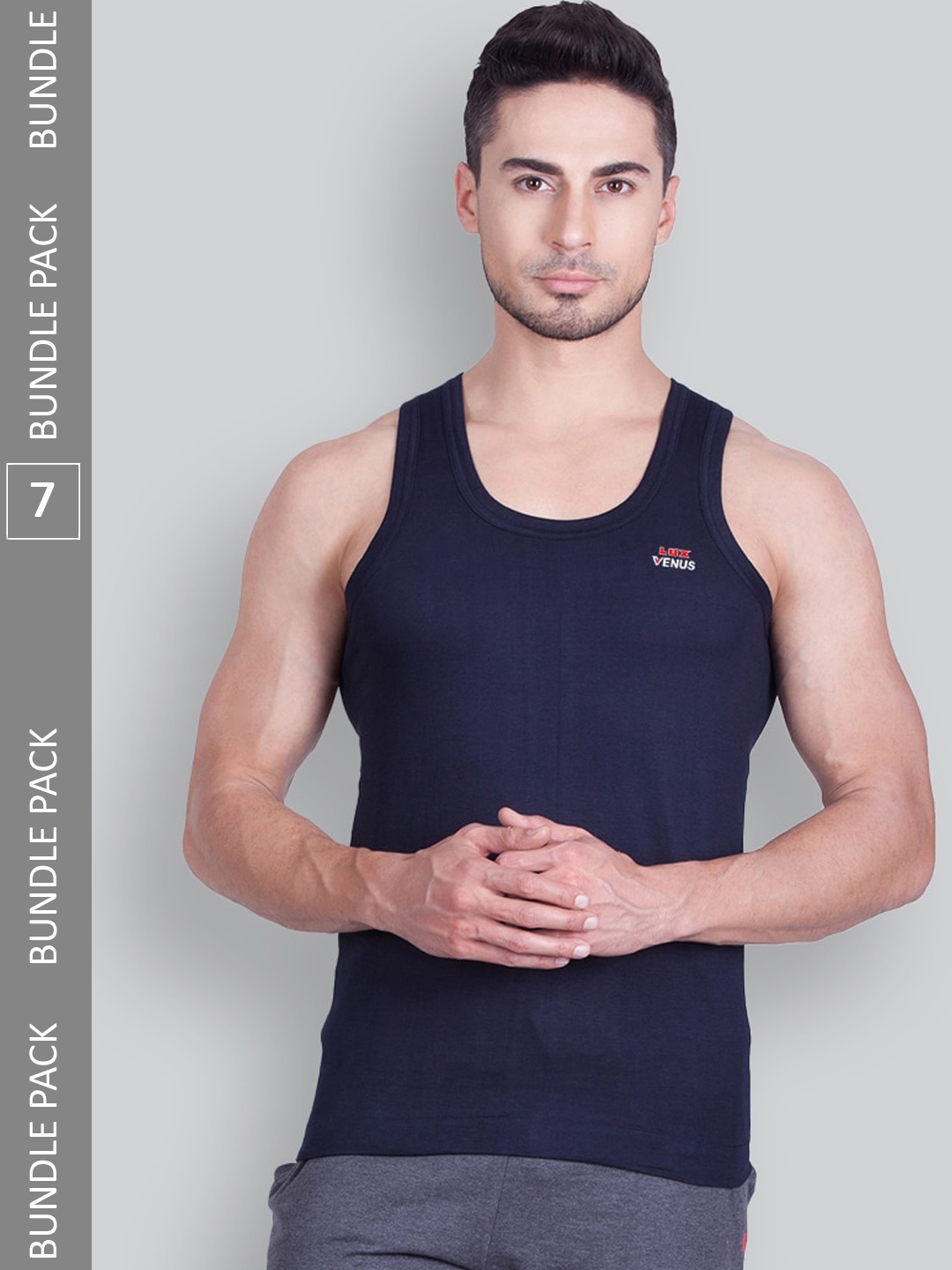 

LUX VENUS Pack Of 7 Assorted Pure Cotton Innerwear Basic Vests