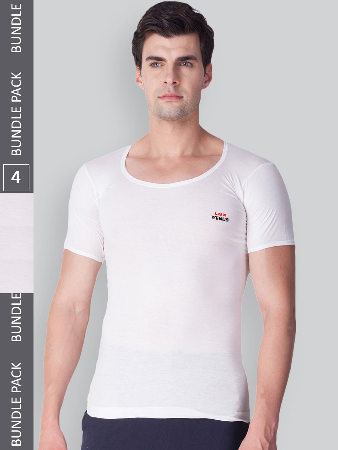 

LUX VENUS Pack Of 4 Pure Cotton Innerwear Vest, White
