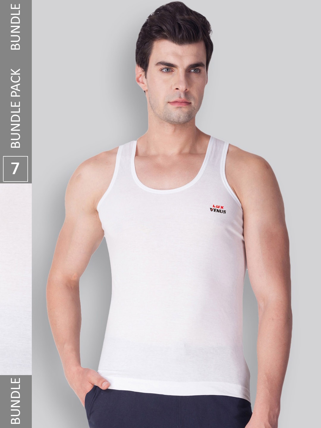 

LUX VENUS Pack Of 7 Pure Cotton Basic Vests, White