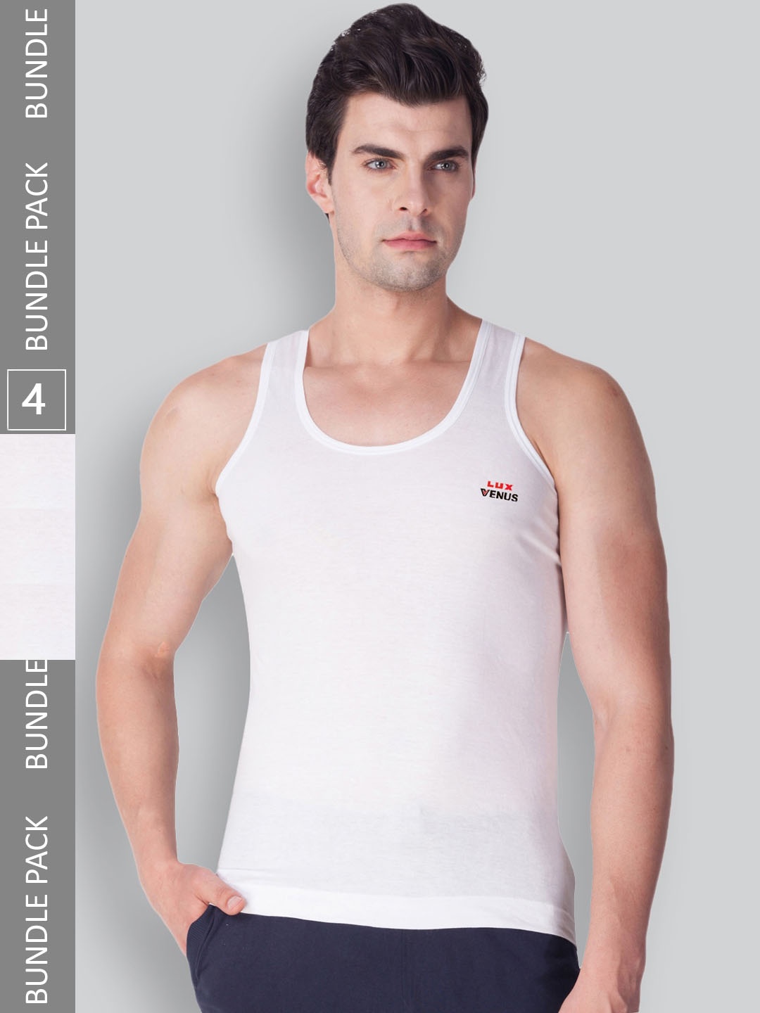 

LUX VENUS Pack Of 4 Pure Cotton Innerwear Basic Vests, White