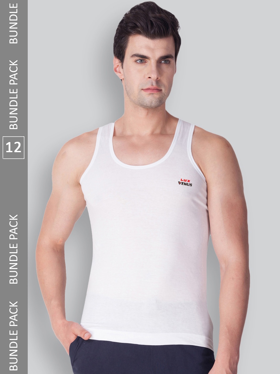 

LUX VENUS Pack Of 12 Pure Cotton Innerwear Vests, White