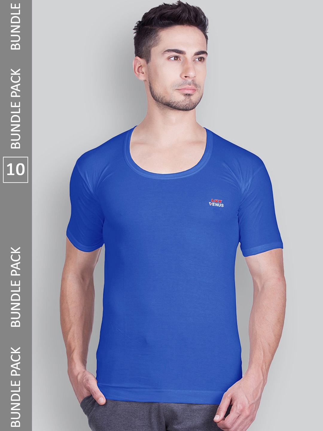 

LUX VENUS Pack Of 10 Assorted Pure Cotton Undershirt Vests