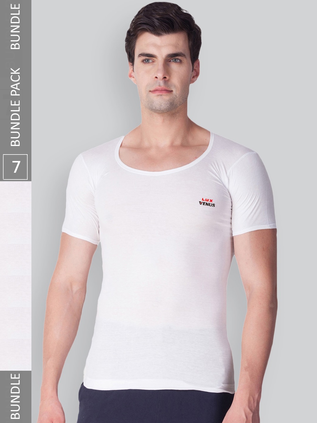 

LUX VENUS Pack Of 7 Pure Cotton Innerwear Vests, White