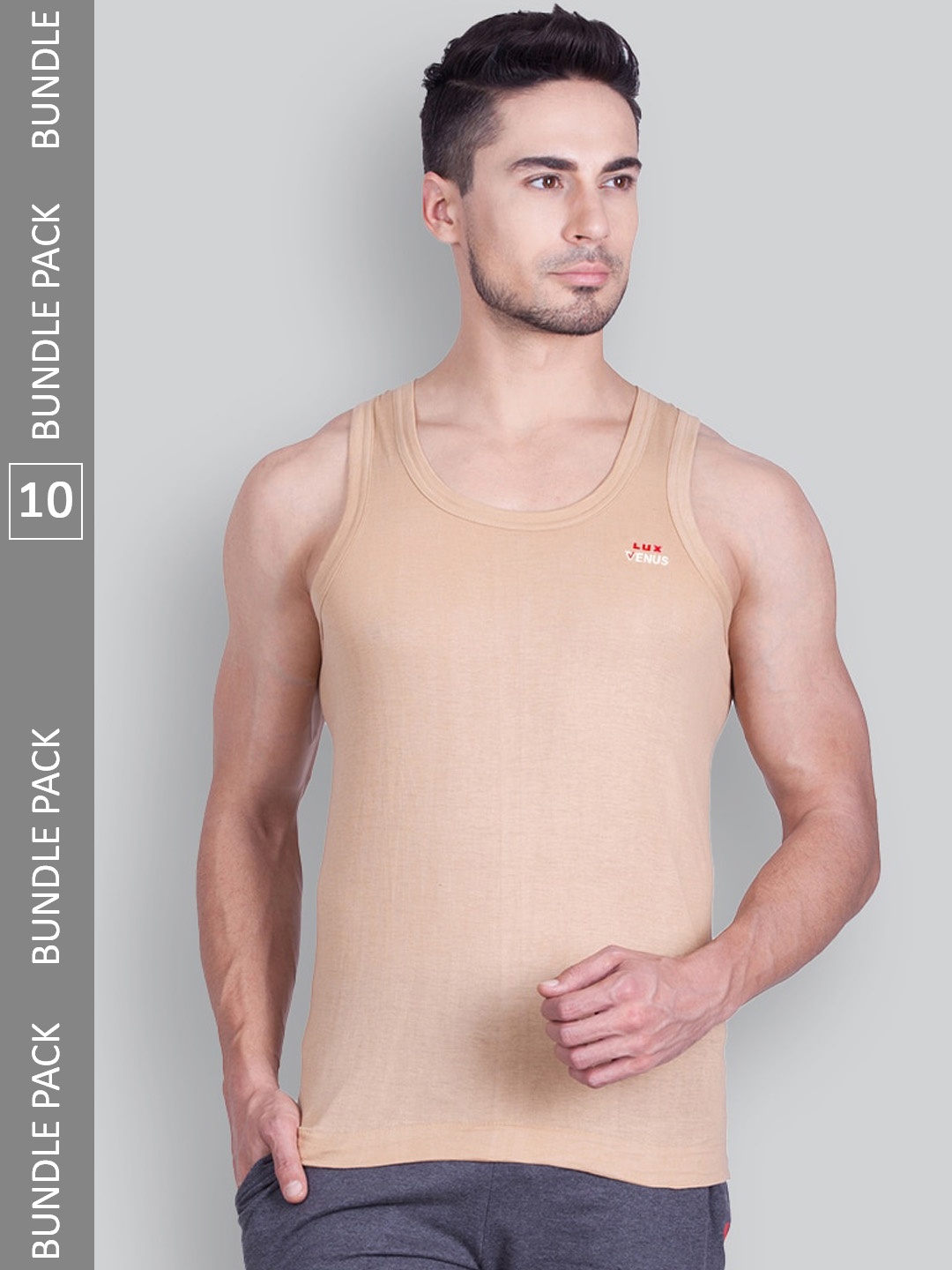 

LUX VENUS Pack Of 10 Assorted Pure Cotton Innerwear Vests