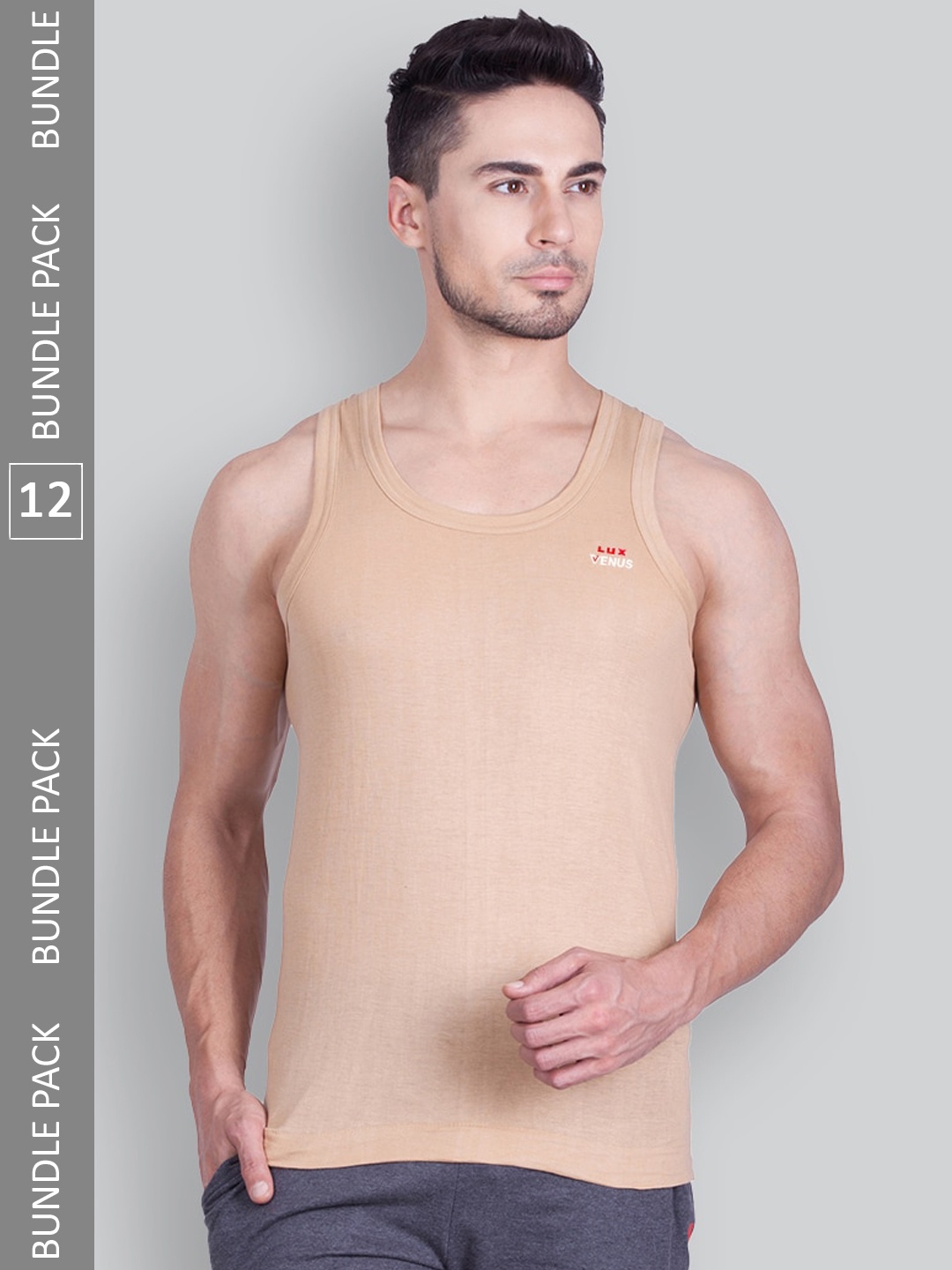 

LUX VENUS Men Pack Of 12 Assorted Pure Cotton Innerwear Vests