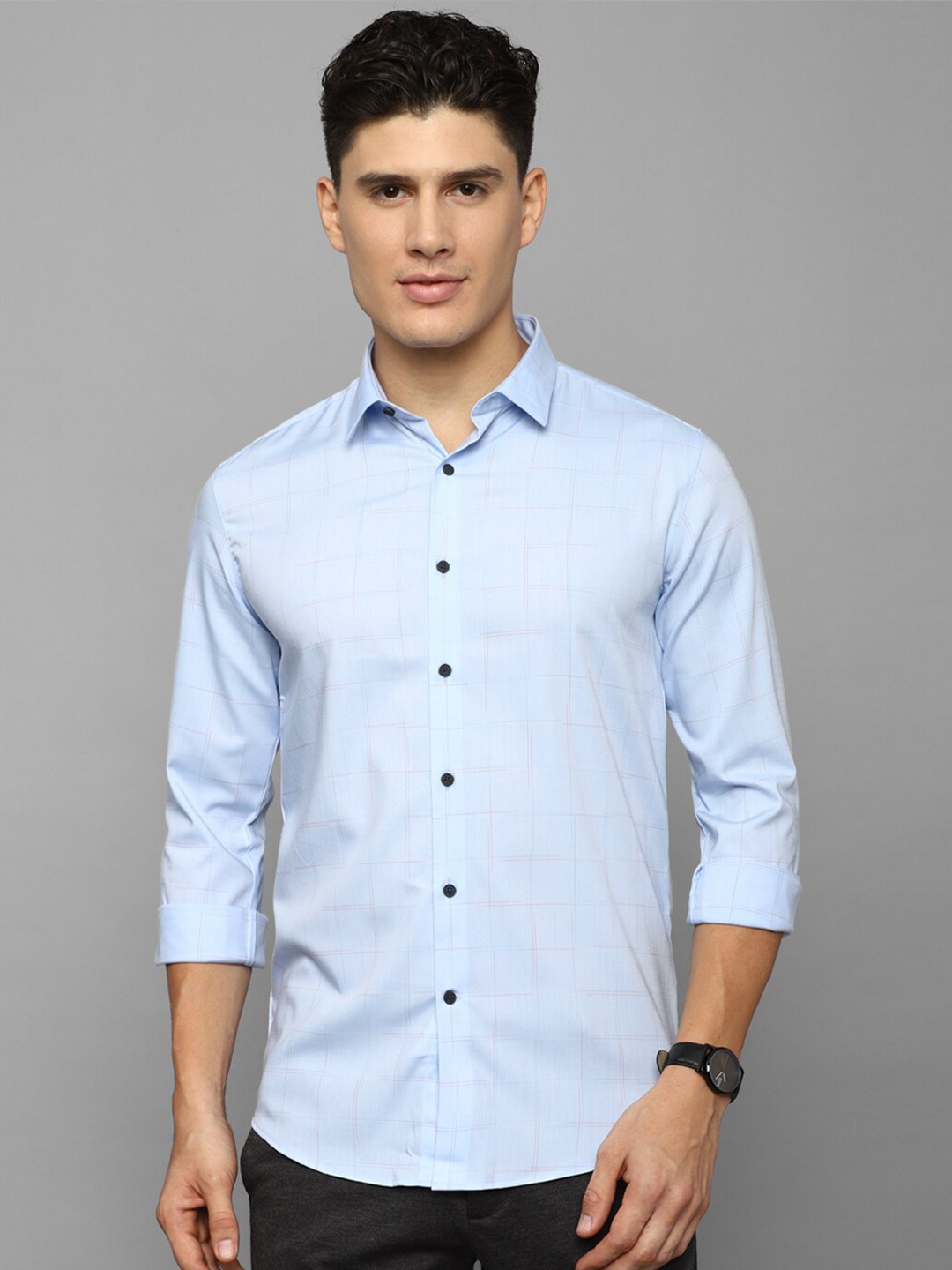 

Louis Philippe Sport Slim Fit Opaque Checked Casual Shirt, Blue