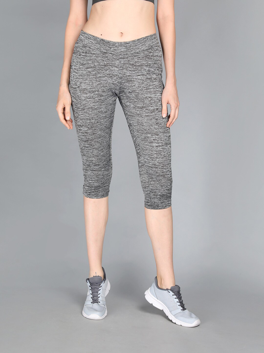 

NEVA Women Cotton Mid-Rise Slip-On Capris, Grey