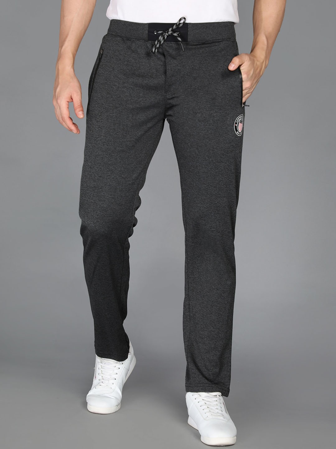 

NEVA Men Self Design Regular Fit Breathable Track Pant, Black