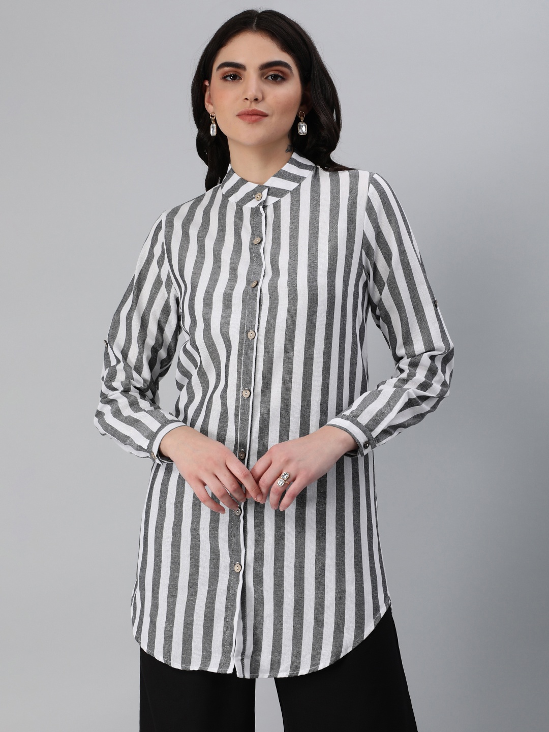 

London Rag Striped Casual Shirt, Black