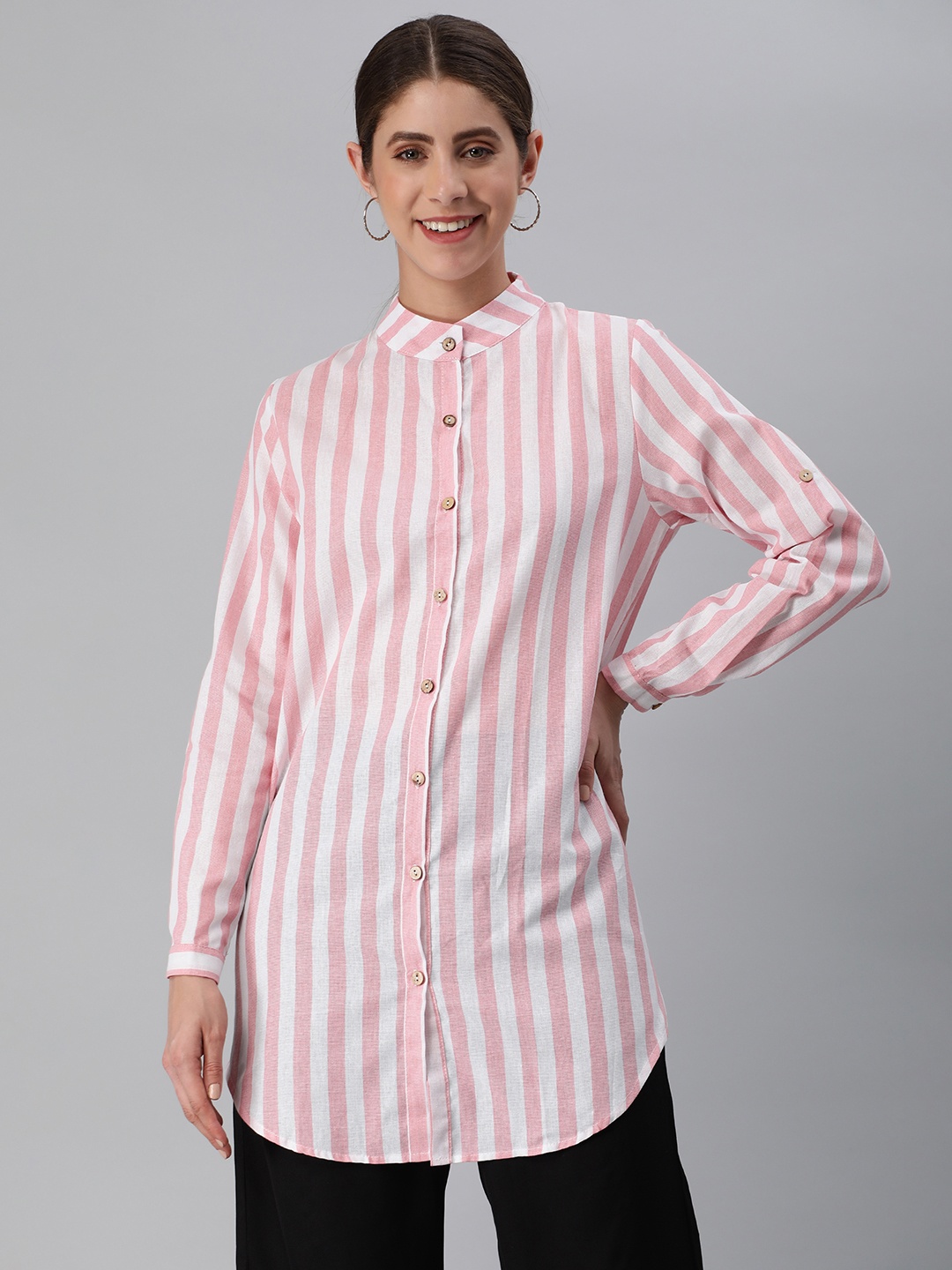 

London Rag Striped Casual Shirt, Pink