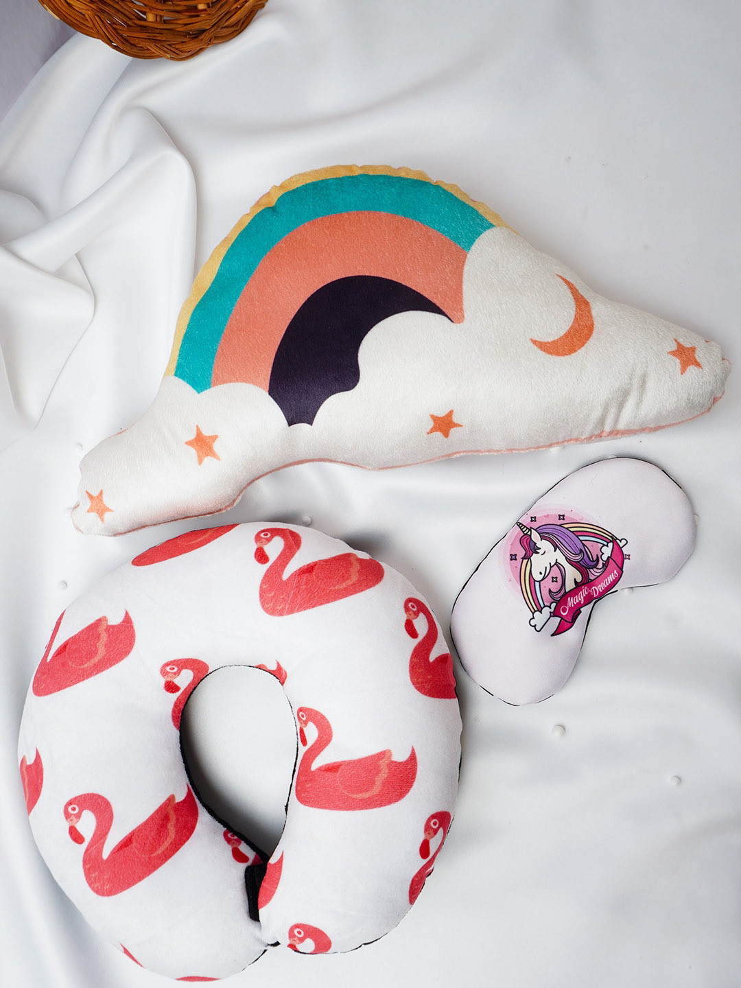 

Crazy Corner Kids Set Of 3 Printed Travel Accessory, White